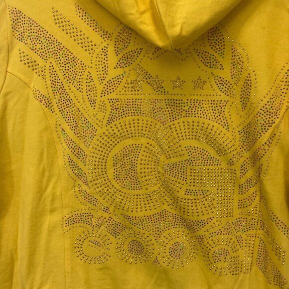 COOGI Zip Up Hoodie Jacket & T-Shirt Set Womens 2X Rhinestone Yellow Vintage Y2K - Picture 3 of 16